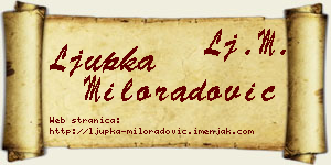 Ljupka Miloradović vizit kartica